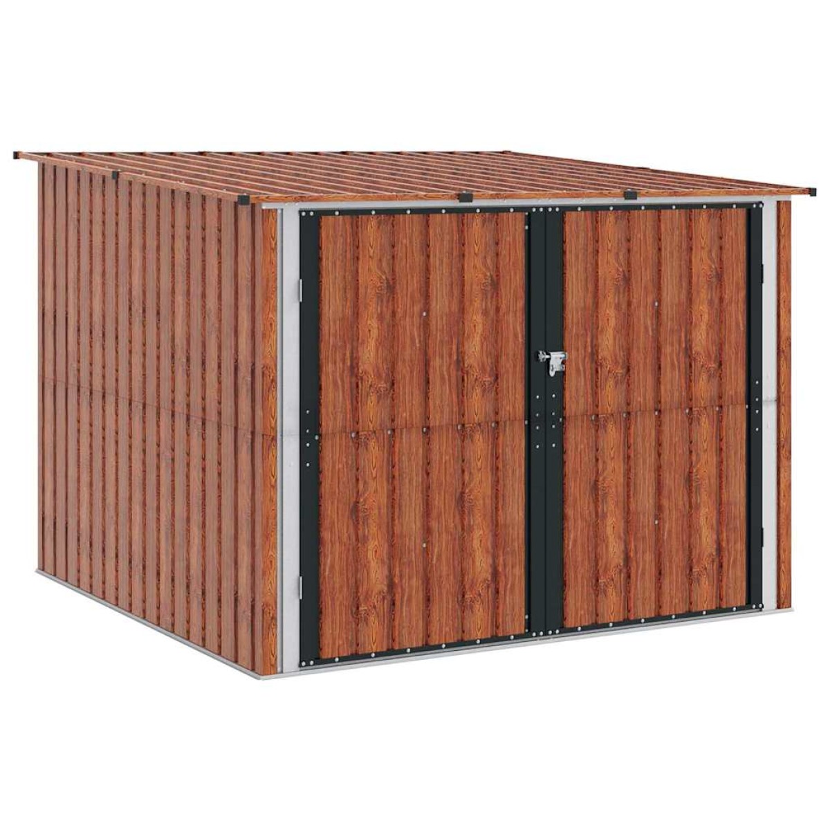 vidaXL Αποθήκη Ποδηλάτου 3 τμχ. Καφέ 216 x 207 x 158 εκ. Μέταλλο