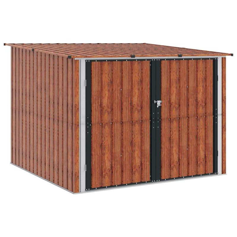 vidaXL Αποθήκη Ποδηλάτου 3 τμχ. Καφέ 216 x 207 x 158 εκ. Μέταλλο