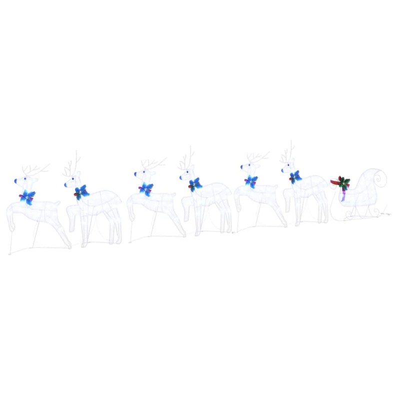 vidaXL LED Ελάφια 7 τμχ. Λευκό 43 x 18 x 66 εκ ύφασμα LED