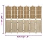 vidaXL Διαχωριστικό Δωματίου με 6 Πάνελ Καφέ 214x165 εκ. από Ύφασμα