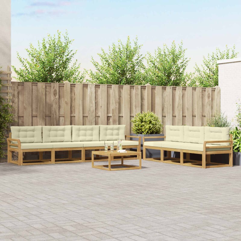 vidaXL Σειρά Καναπέ Εξωτερικού 7 τμχ. Λευκό και Κρεμ