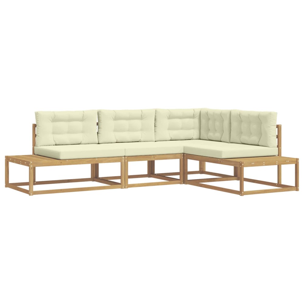 vidaXL Σειρά Καναπέ Εξωτερικού Λευκό 277,5 x 198,5 x 73 εκ Πολυεστέρας