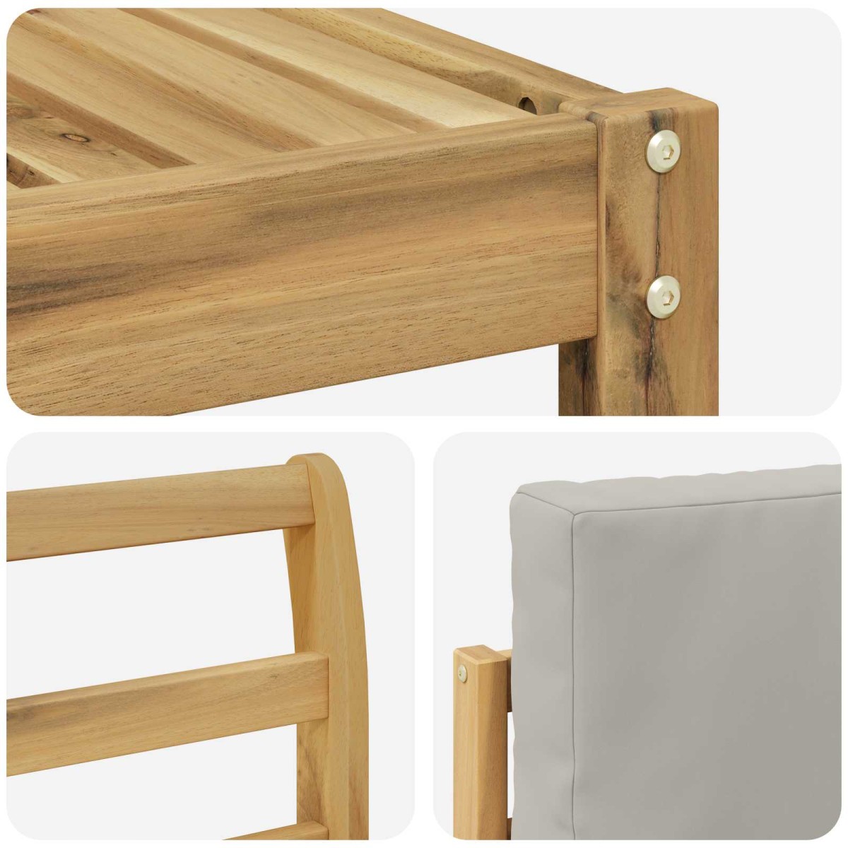 vidaXL Σειρά Καναπέ Εξωτερικού 6 τμχ. Λευκό και Ανοιχτό Γκρι