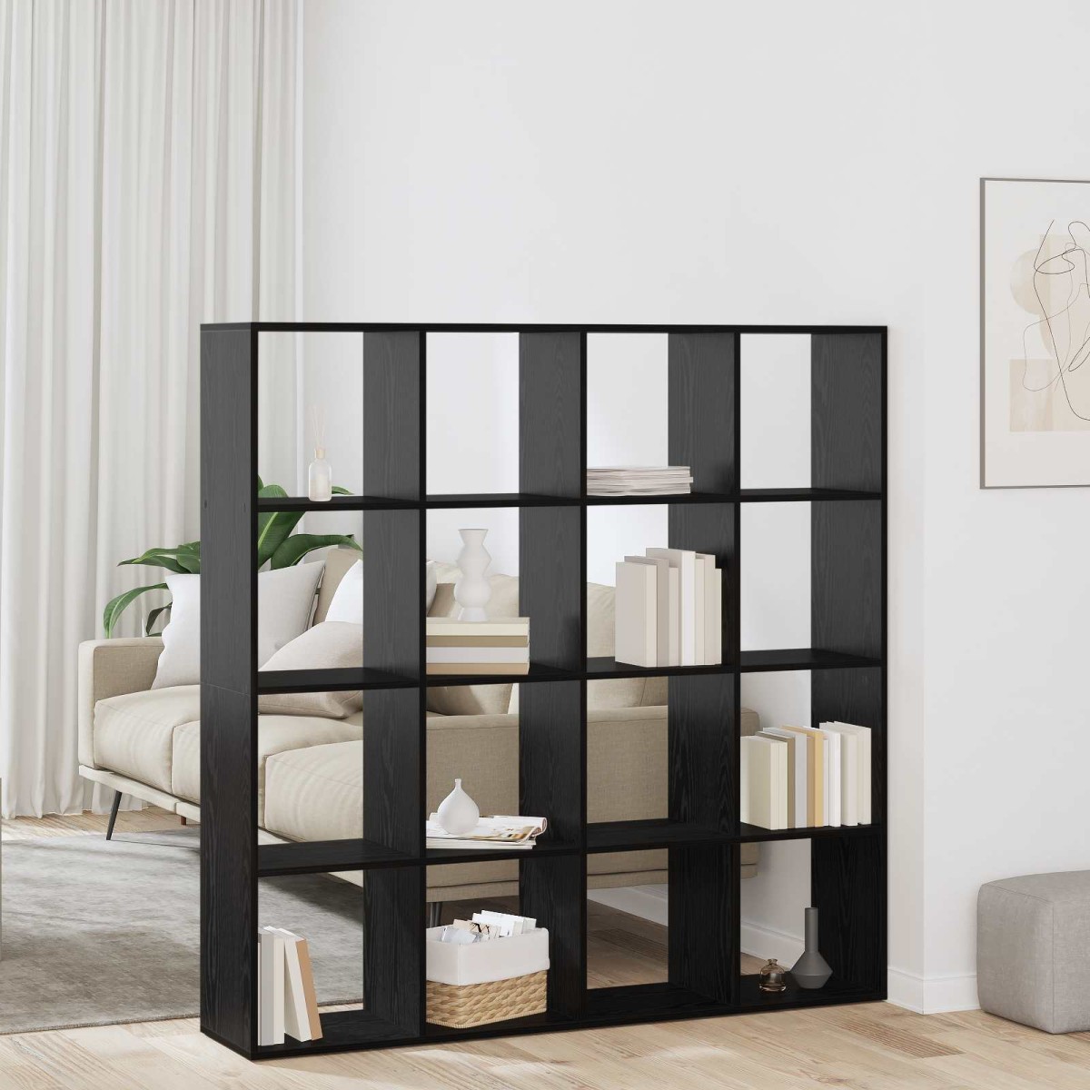 vidaXL Βιβλιοθήκη 16 επίπεδα 137,5 x 29 x 137,5 εκ Επεξεργασμένο Ξύλο