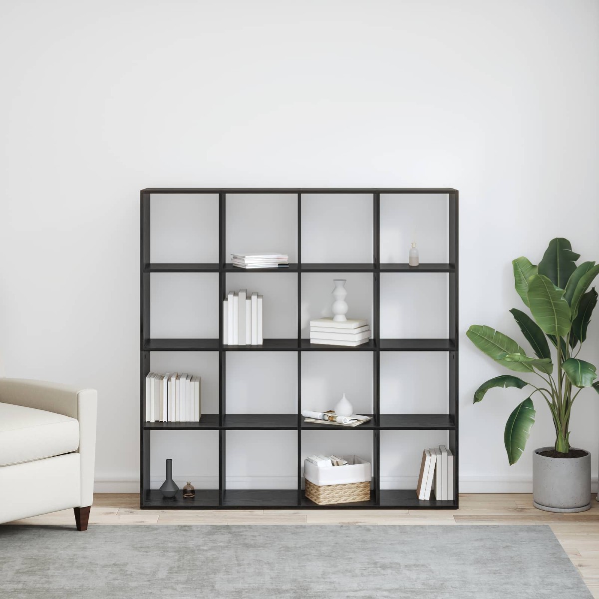 vidaXL Βιβλιοθήκη 16 επίπεδα 137,5 x 29 x 137,5 εκ Επεξεργασμένο Ξύλο