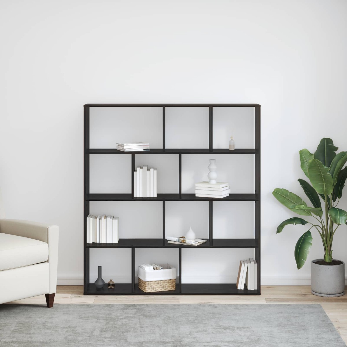 vidaXL Βιβλιοθήκη 12 επιπέδων 132 x 29 x 141,5 εκ. Επεξεργασμένο Ξύλο