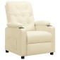 vidaXL Πολυθρόνα Ανακλινόμενη Κρεμ από Συνθετικό Δέρμα