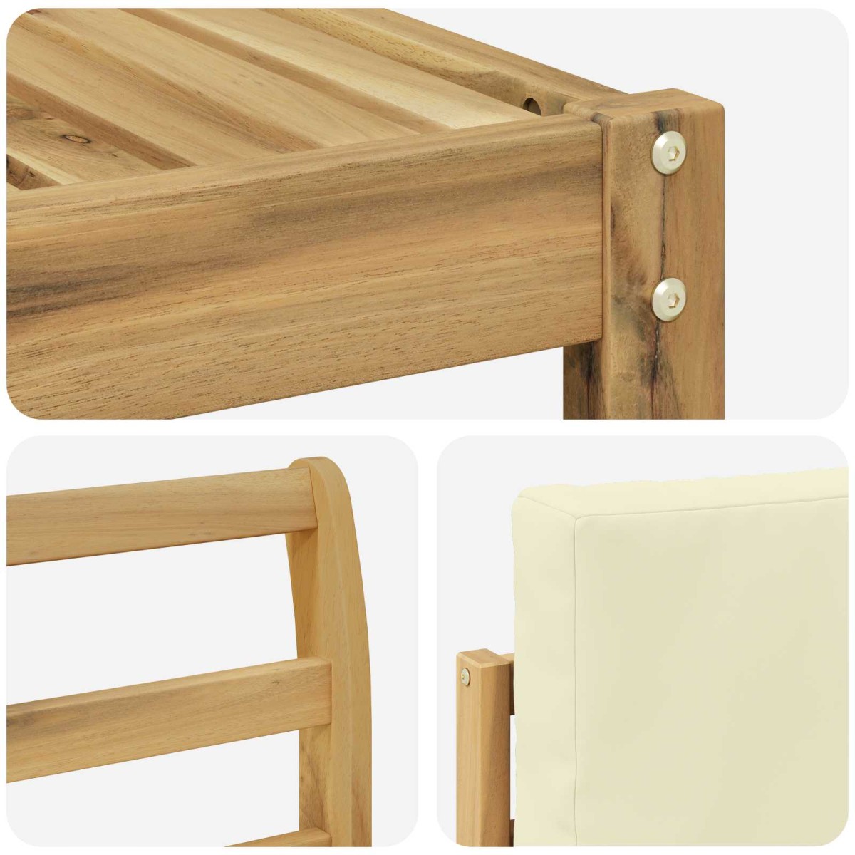 vidaXL Σειρά Καναπέ Εξωτερικού 5 τμχ. Λευκό και Κρεμ Πολυεστέρας