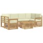 vidaXL Σειρά Καναπέ Εξωτερικού 7 τμχ. Λευκό και Κρεμ Πολυεστέρας