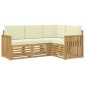 vidaXL Σειρά Καναπέ Εξωτερικού 4 τμχ. Λευκό και Κρεμ Πολυεστέρας