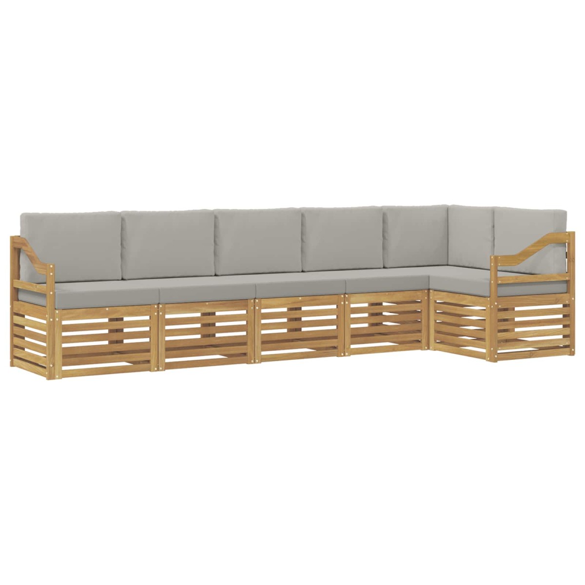 vidaXL Σειρά Καναπέ Εξωτερικού 6 τμχ. Λευκό και Ανοιχτό Γκρι