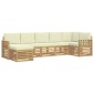 vidaXL Σειρά Καναπέ Εξωτερικού 7 τμχ. Λευκό και Κρεμ