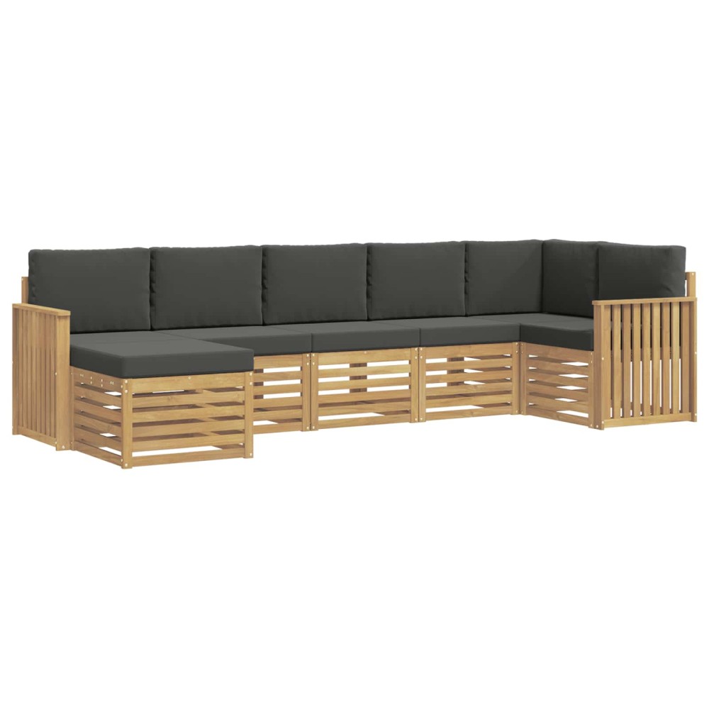 vidaXL Σειρά Καναπέ Εξωτερικού 7 τμχ. Άσπρο και Ανθρακί