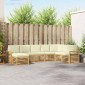 vidaXL Σειρά Καναπέ Εξωτερικού 8 τμχ. Λευκό και Κρεμ Πολυεστέρας