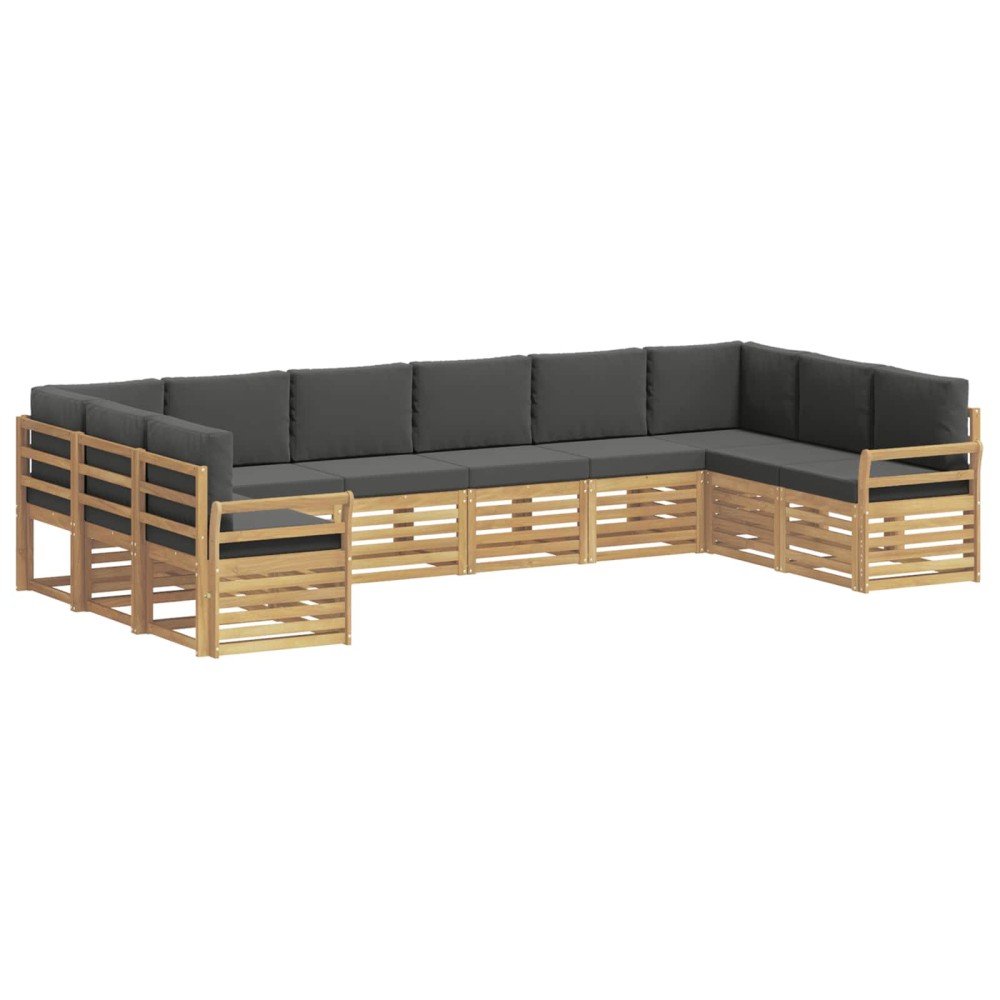 vidaXL Σειρά Καναπέ Εξωτερικού 10 pcs Άσπρο και Ανθρακί