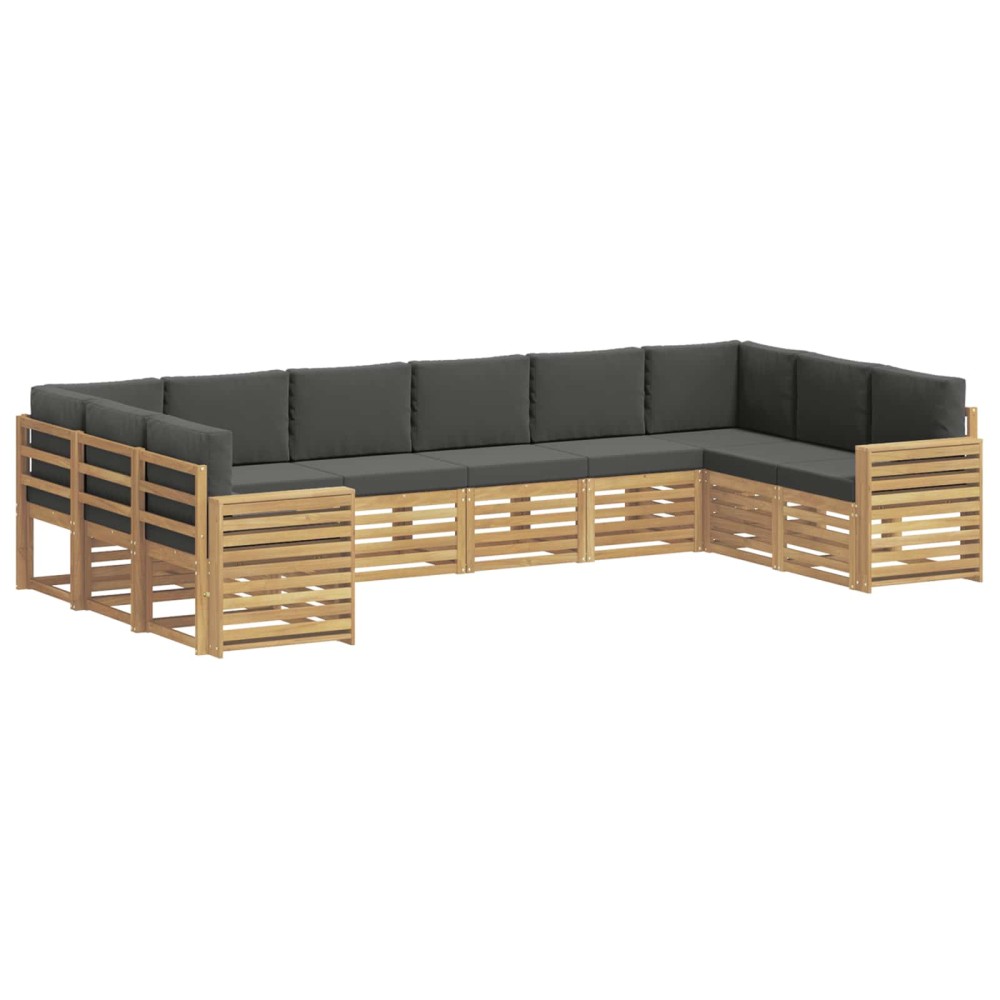 vidaXL Σειρά Καναπέ Εξωτερικού 10 pcs Άσπρο και Ανθρακί