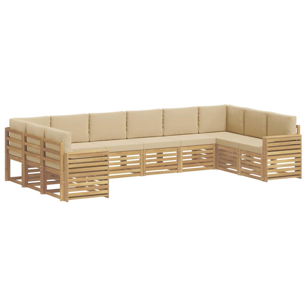 vidaXL Σειρά Καναπέ Εξωτερικού 10 pcs Λευκό και Μπεζ