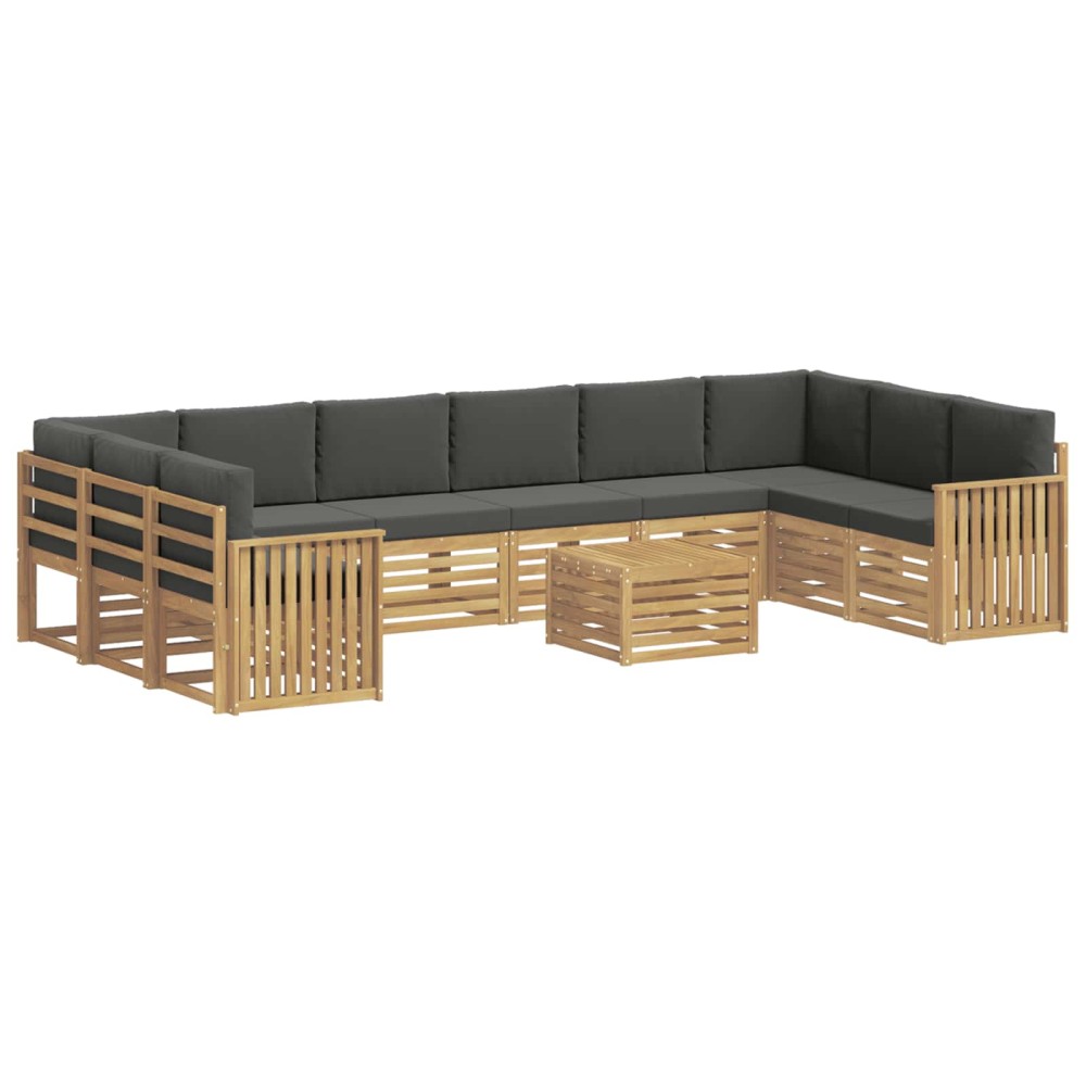 vidaXL Σειρά Καναπέ Εξωτερικού 11 pcs Άσπρο και Ανθρακί