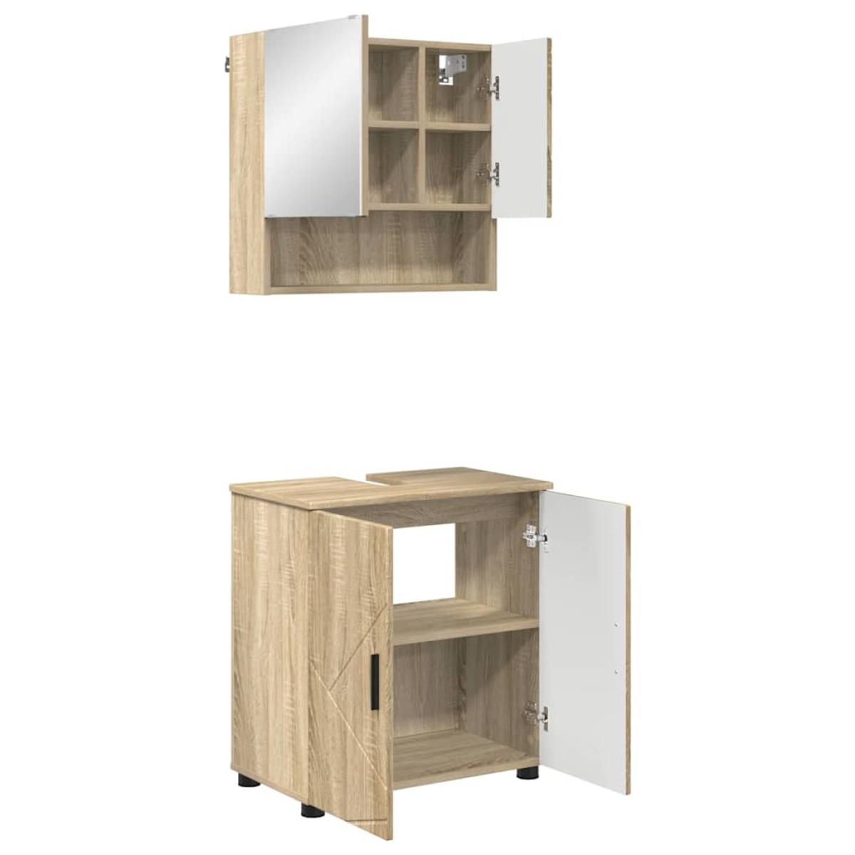vidaXL Σετ Επίπλων Μπάνιου 2 τμχ. Δρύς Sonoma 61 x 35 x 64 εκ.