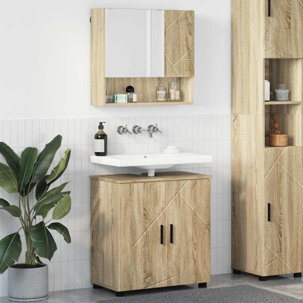vidaXL Σετ Επίπλων Μπάνιου 2 τμχ. Δρύς Sonoma 61 x 35 x 64 εκ.