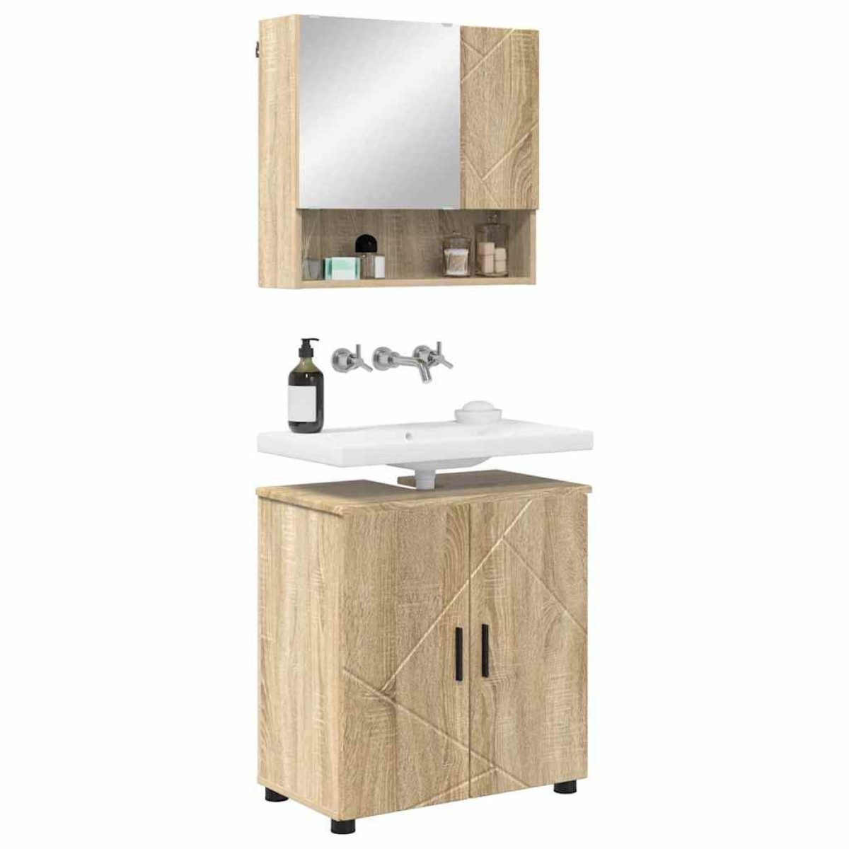 vidaXL Σετ Επίπλων Μπάνιου 2 τμχ. Δρύς Sonoma 61 x 35 x 64 εκ.