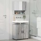 vidaXL Σετ Επίπλων Μπάνιου 2 τεμ. Γκρίζο Σονομα 61 x 35 x 64 εκ.