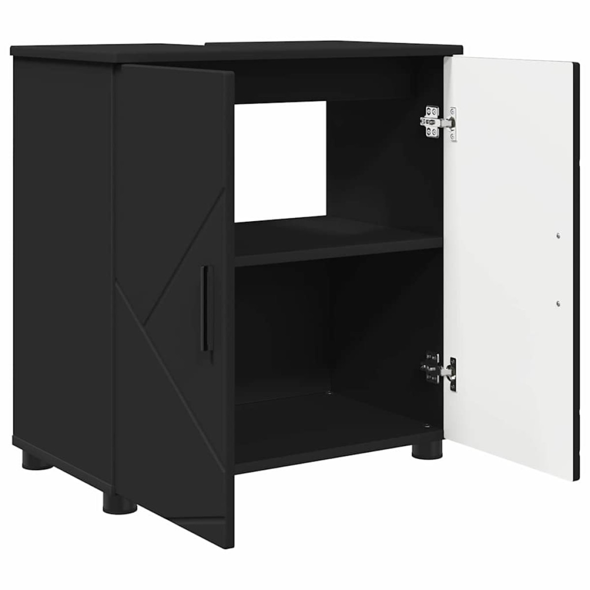 vidaXL Σετ Επίπλων Μπάνιου 3 τμχ. Μαύρο 61 x 35 x 64 εκ.
