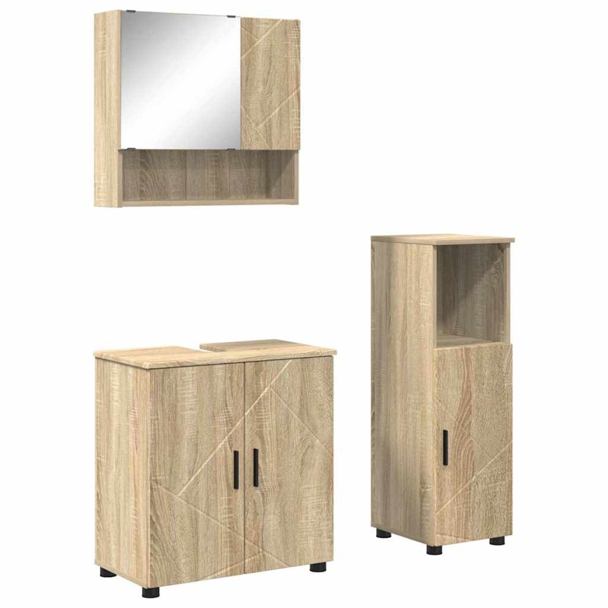 vidaXL Σετ Επίπλων Μπάνιου 3 τμχ. Δρύς Sonoma 61 x 35 x 64 εκ.