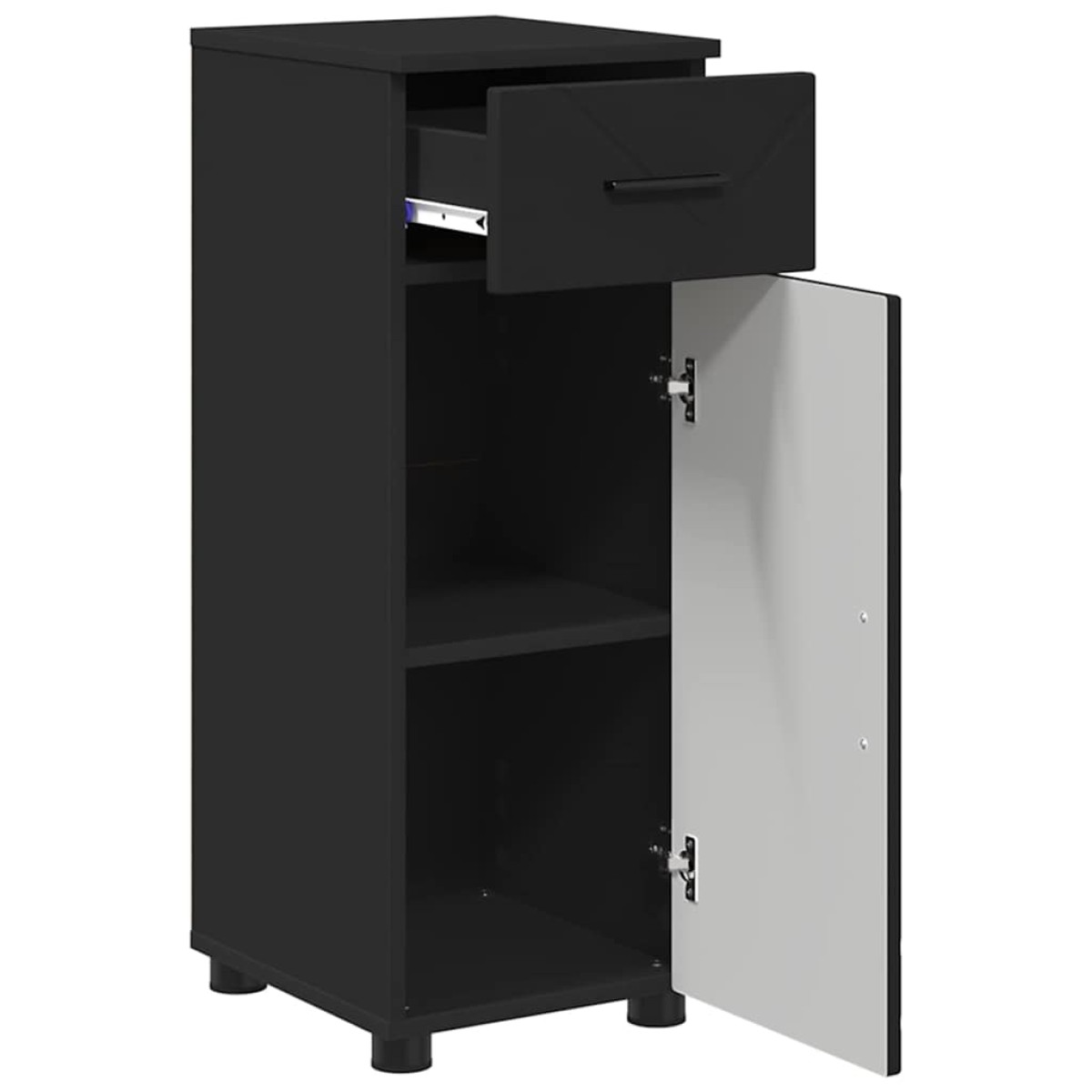 vidaXL Σετ Επίπλων Μπάνιου 3 τμχ. Μαύρο 61 x 35 x 64 εκ.