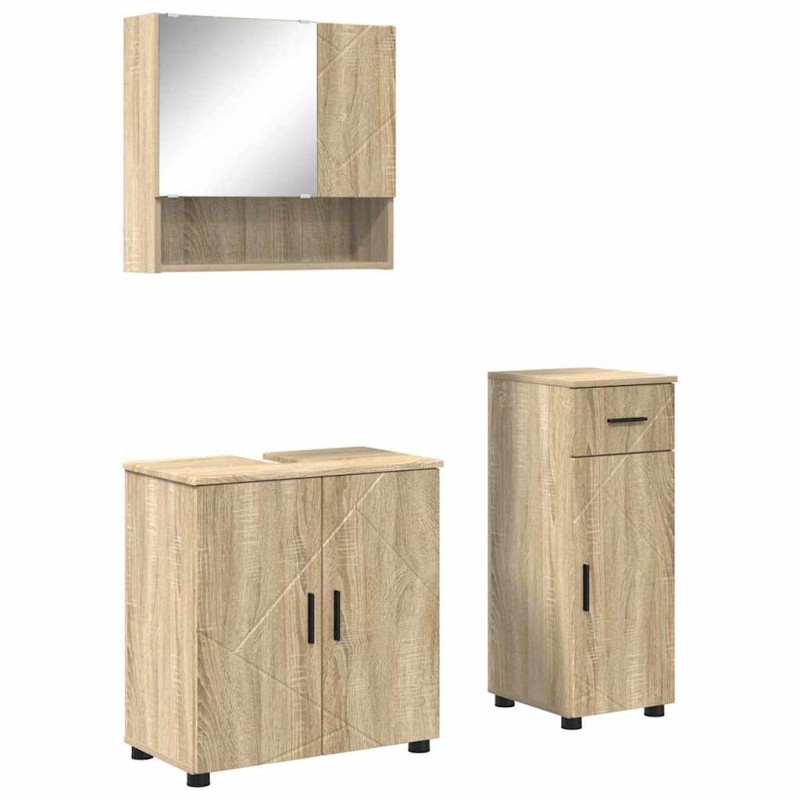 vidaXL Σετ Επίπλων Μπάνιου 3 τμχ. Δρύς Sonoma 61 x 35 x 64 εκ.