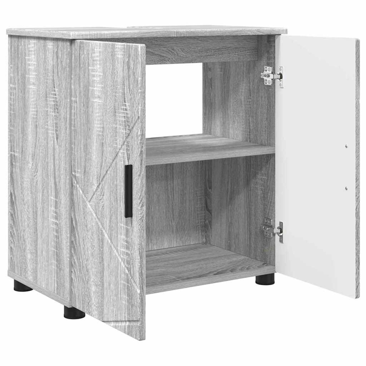 vidaXL Σετ Επίπλων Μπάνιου 3 τμχ. Γκρίζο Σονομα 61 x 35 x 64 εκ.