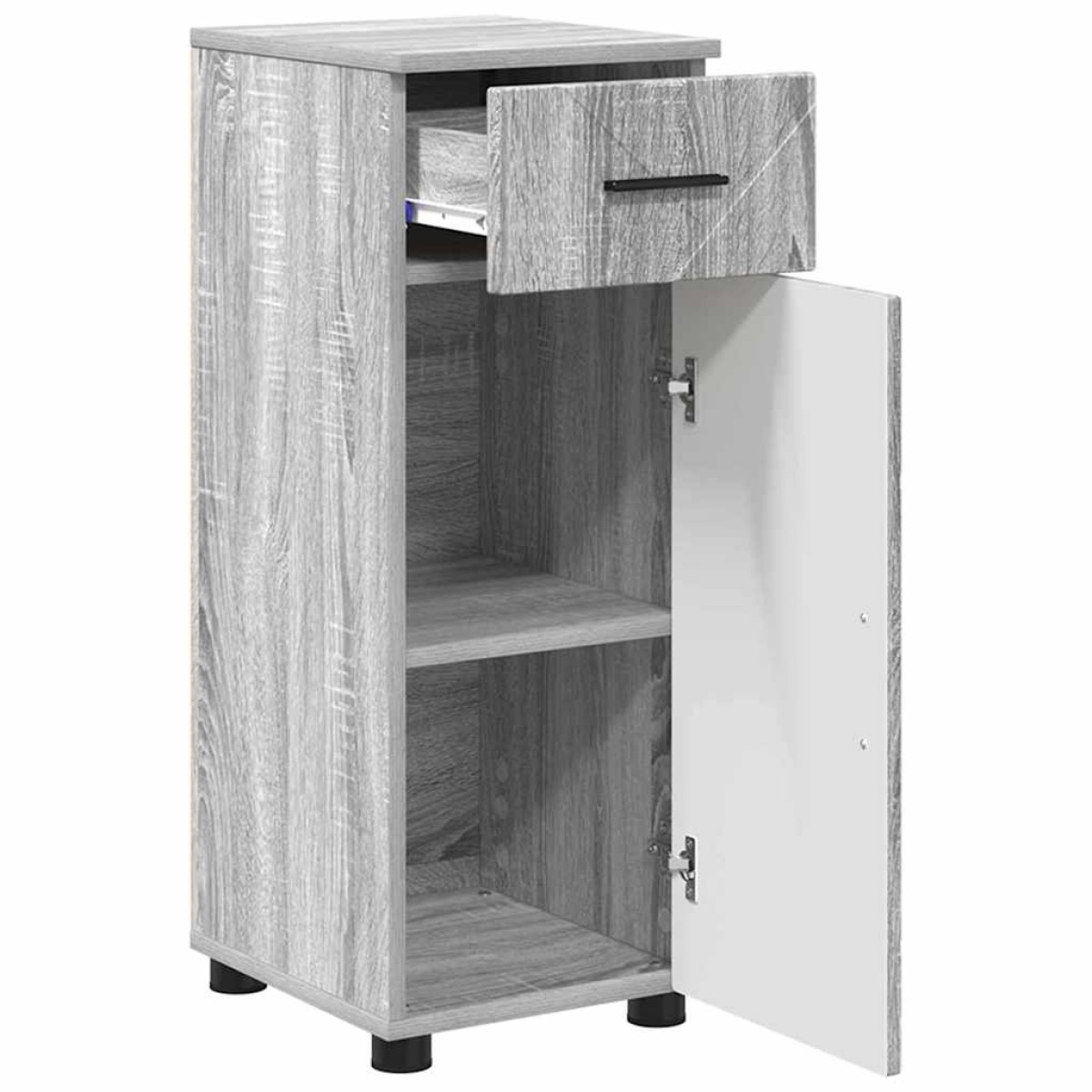 vidaXL Σετ Επίπλων Μπάνιου 3 τμχ. Γκρίζο Σονομα 61 x 35 x 64 εκ.