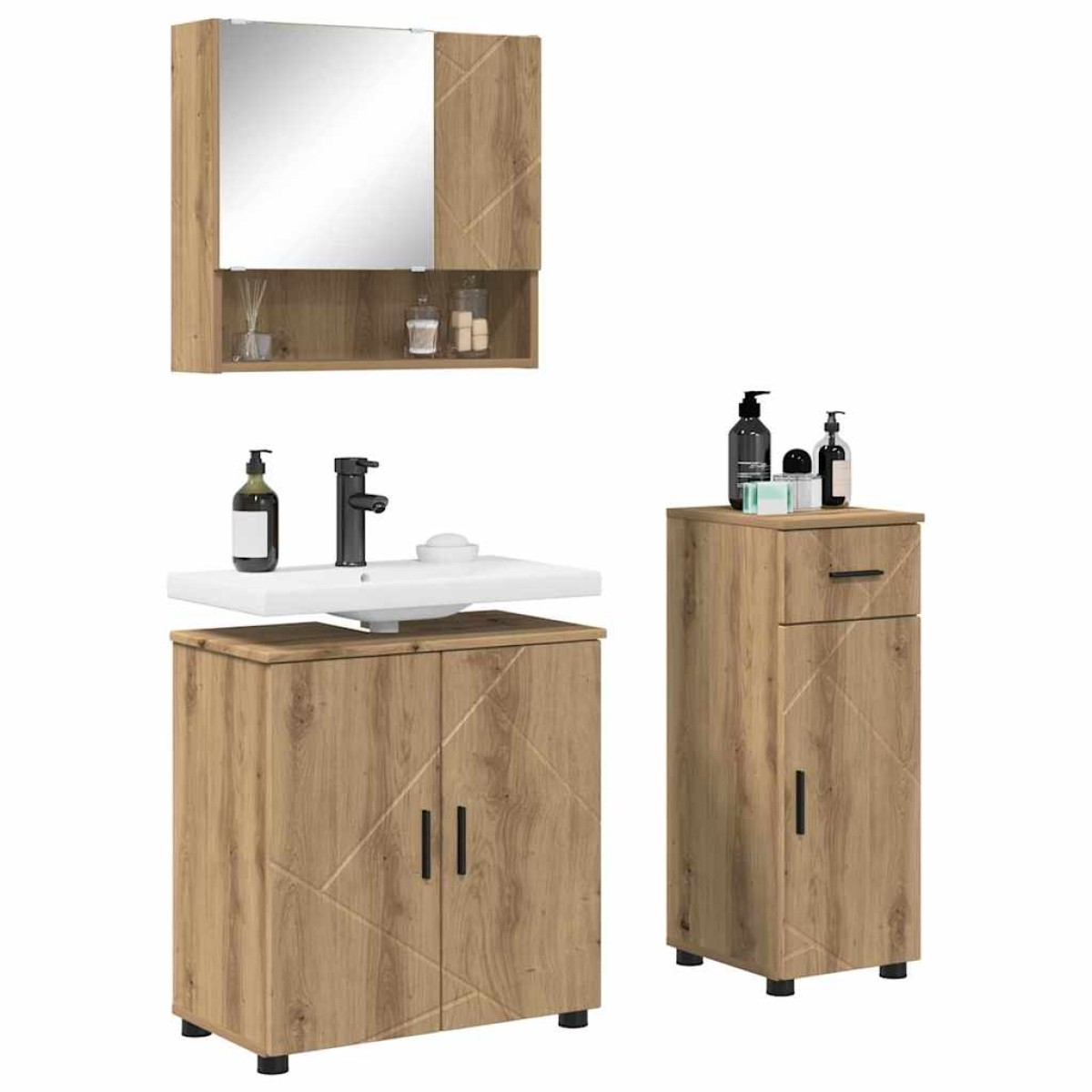 vidaXL Σετ Επίπλων Μπάνιου 3 τμχ. Artisan Oak 61 x 35 x 64 εκ.