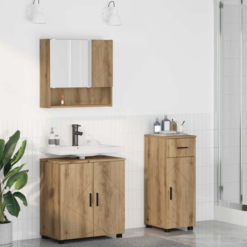 vidaXL Σετ Επίπλων Μπάνιου 3 τμχ. Artisan Oak 61 x 35 x 64 εκ.