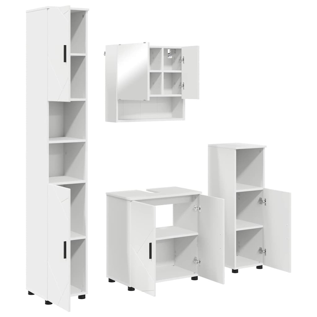 vidaXL Σετ Επίπλων Μπάνιου 4 τμχ. Λευκό 61 x 35 x 64 εκ.