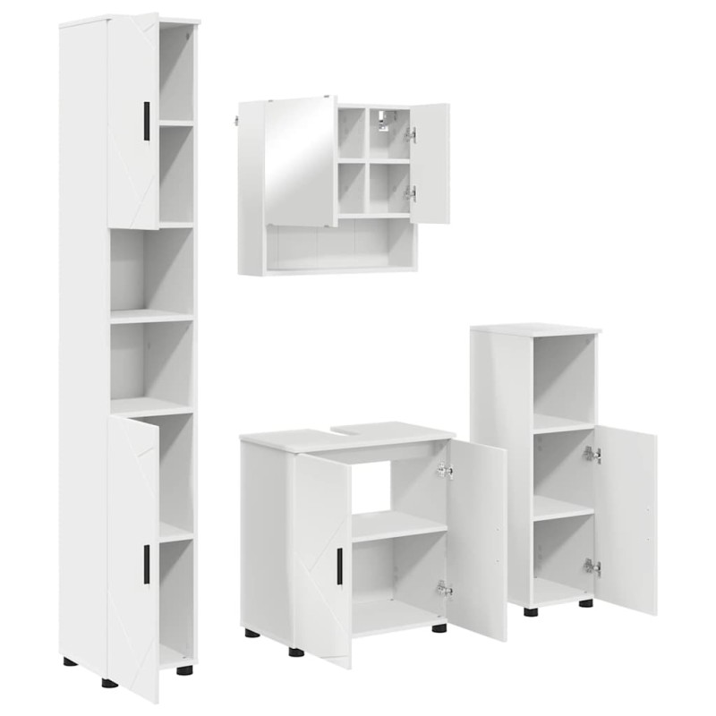 vidaXL Σετ Επίπλων Μπάνιου 4 τμχ. Λευκό 61 x 35 x 64 εκ.