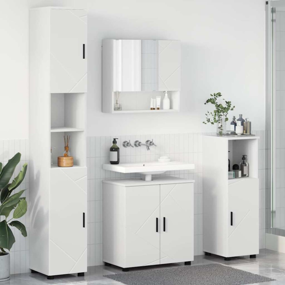 vidaXL Σετ Επίπλων Μπάνιου 4 τμχ. Λευκό 61 x 35 x 64 εκ.