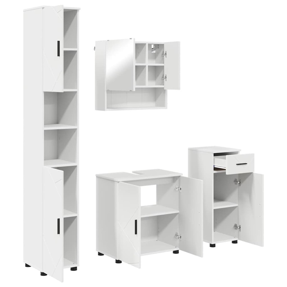 vidaXL Σετ Επίπλων Μπάνιου 4 τεμ. Λευκό 61 x 35 x 64 εκ.