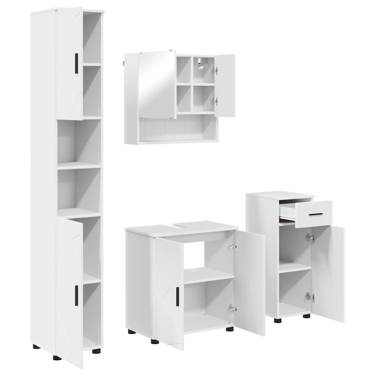 vidaXL Σετ Επίπλων Μπάνιου 4 τεμ. Λευκό 61 x 35 x 64 εκ.