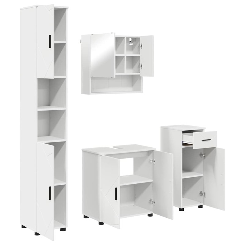 vidaXL Σετ Επίπλων Μπάνιου 4 τεμ. Λευκό 61 x 35 x 64 εκ.