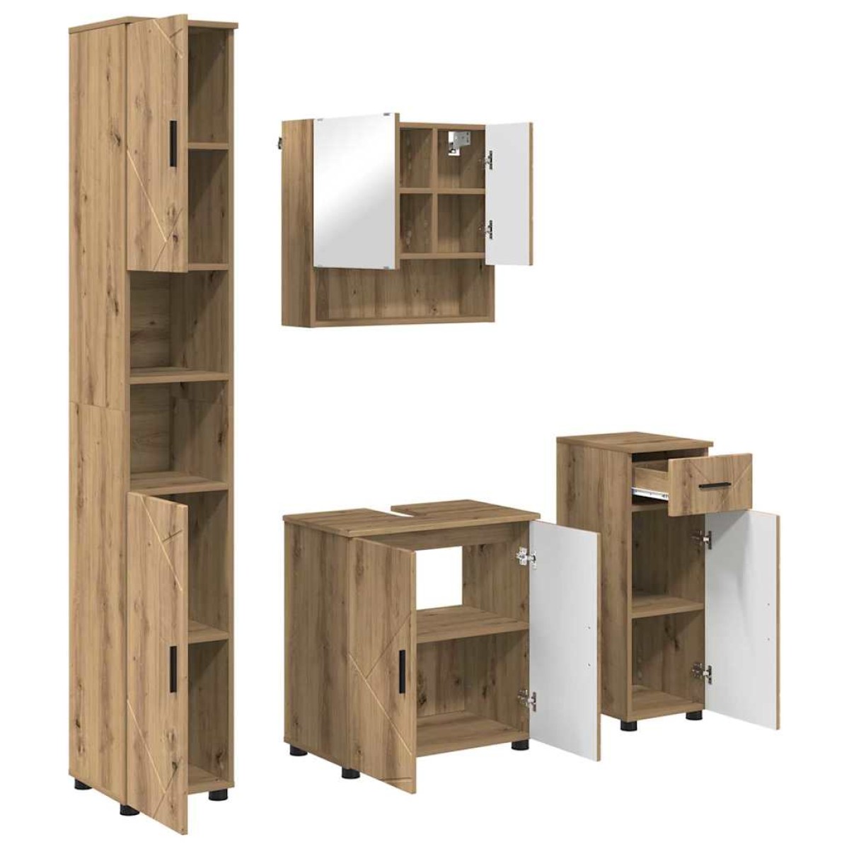 vidaXL Σετ Επίπλων Μπάνιου 4 τμχ. Artisan Oak 61 x 35 x 64 εκ.