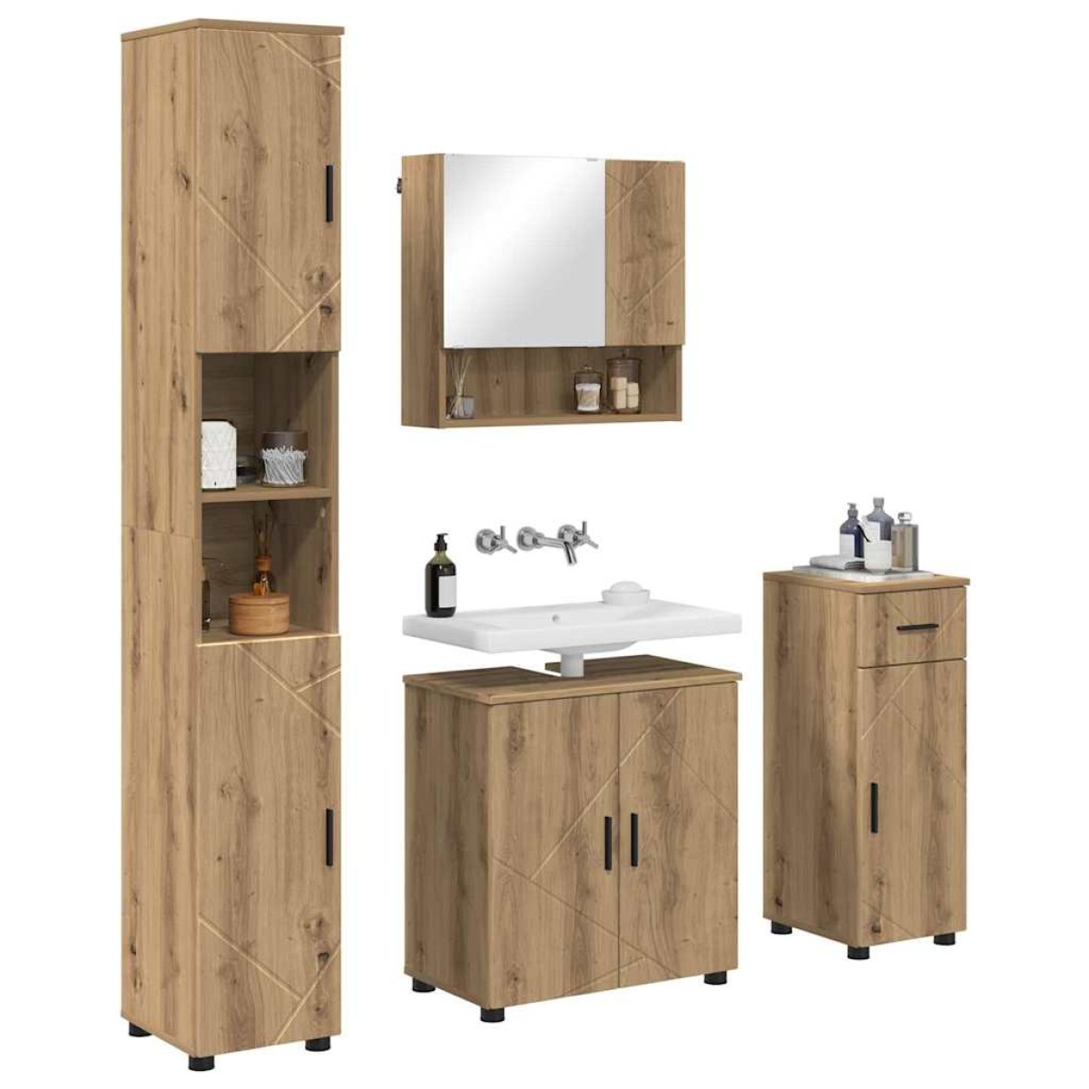 vidaXL Σετ Επίπλων Μπάνιου 4 τμχ. Artisan Oak 61 x 35 x 64 εκ.