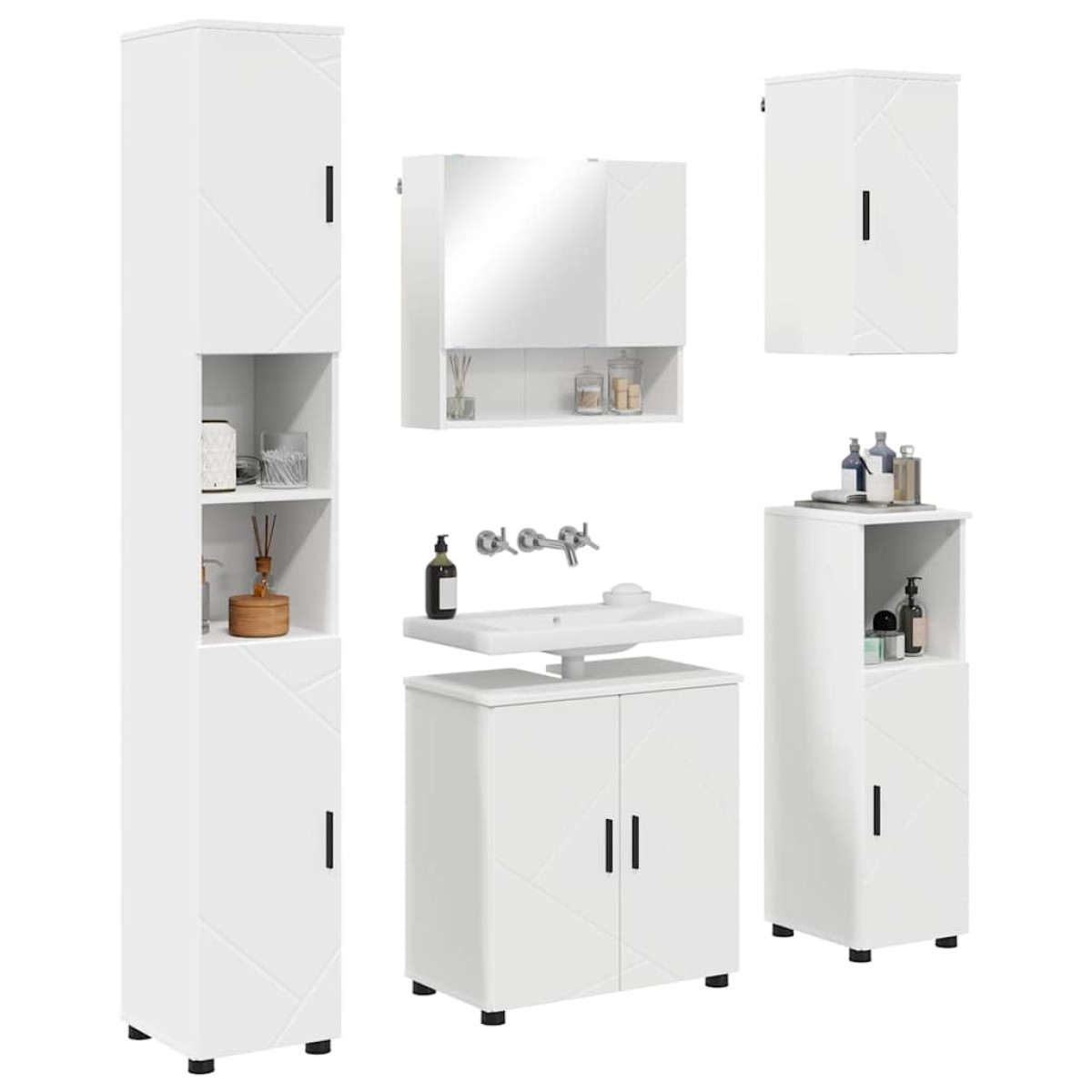 vidaXL Σετ Επίπλων Μπάνιου 5 τμχ. Λευκό 61 x 35 x 64 εκ.