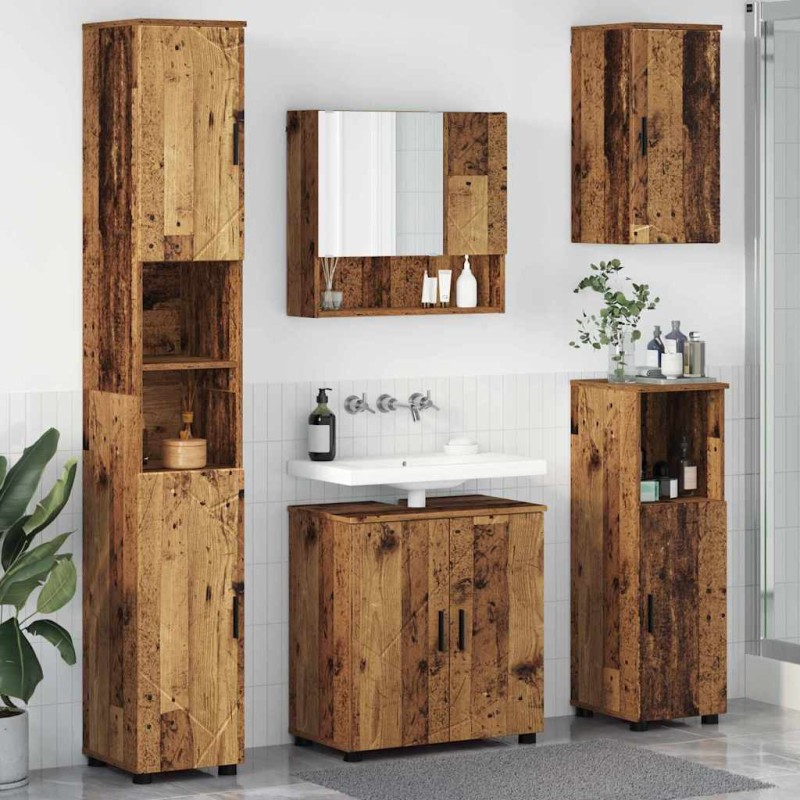 vidaXL Σετ Επίπλων Μπάνιου 5 τμχ. Παλιό Ξύλο 61 x 35 x 64 εκ.