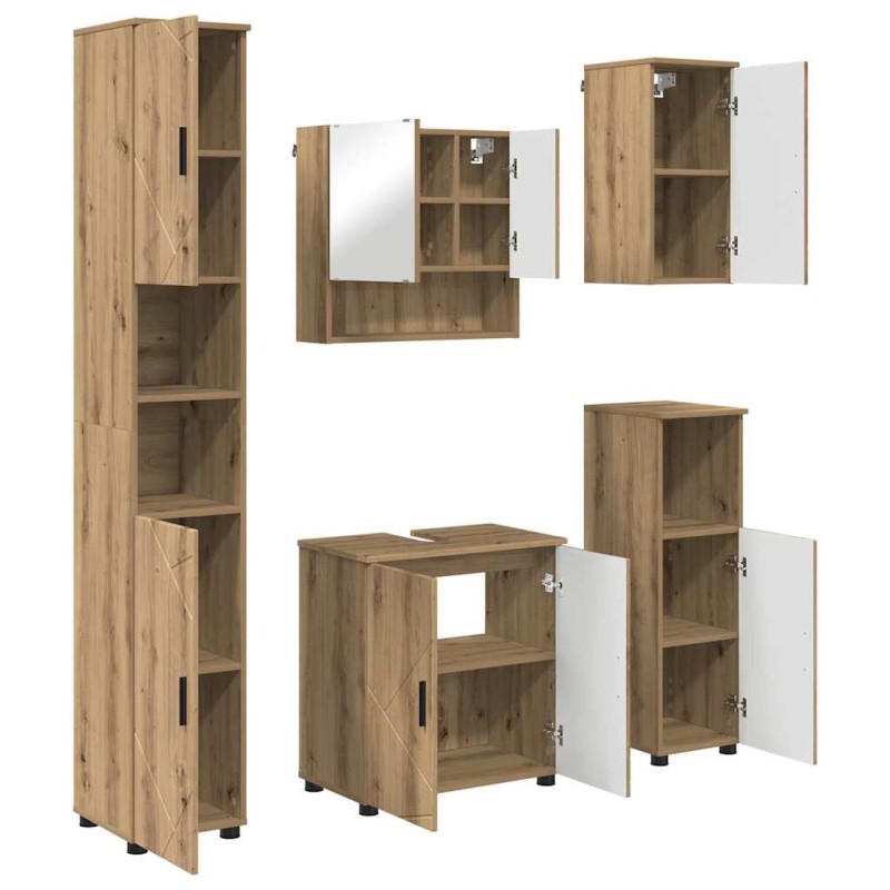 vidaXL Σετ Επίπλων Μπάνιου 5 τμχ. Artisan Oak 61 x 35 x 64 εκ.