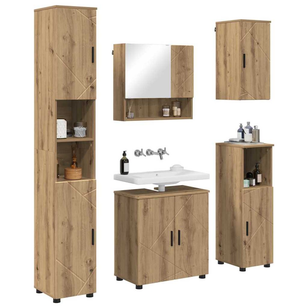 vidaXL Σετ Επίπλων Μπάνιου 5 τμχ. Artisan Oak 61 x 35 x 64 εκ.