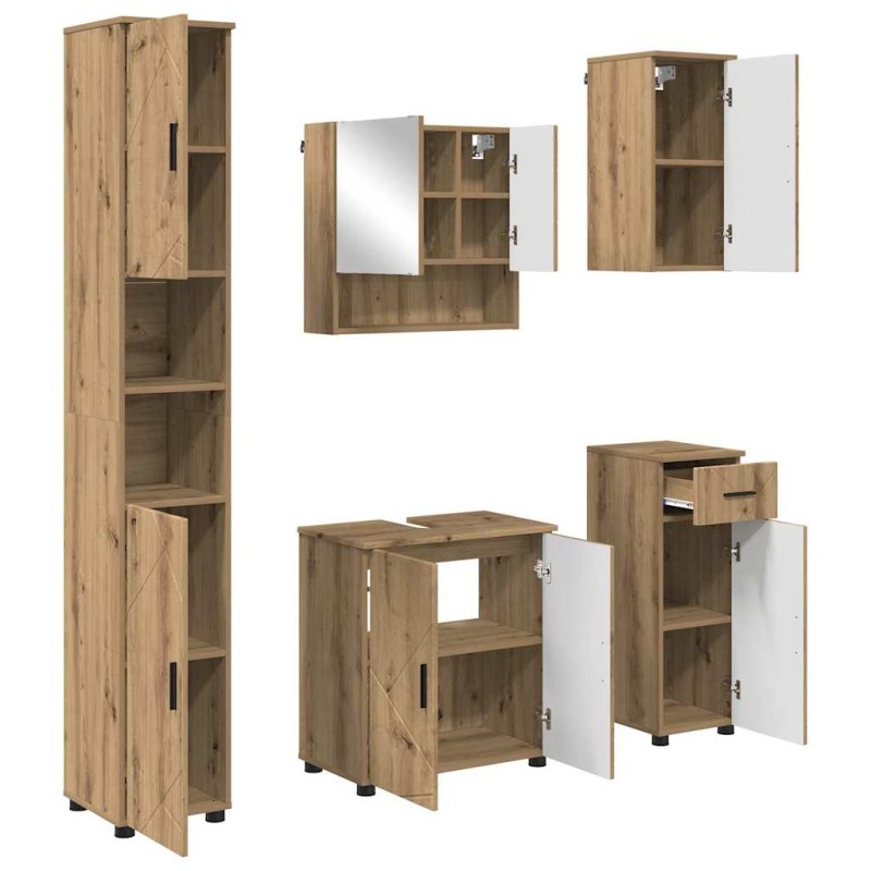 vidaXL Σετ Επίπλων Μπάνιου 5 τμχ. Artisan Oak 61 x 35 x 64 εκ.