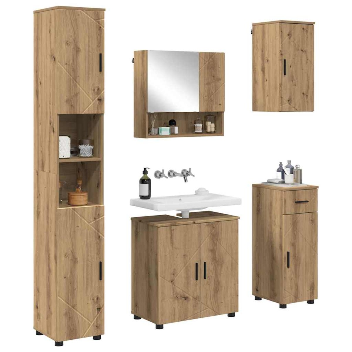 vidaXL Σετ Επίπλων Μπάνιου 5 τμχ. Artisan Oak 61 x 35 x 64 εκ.