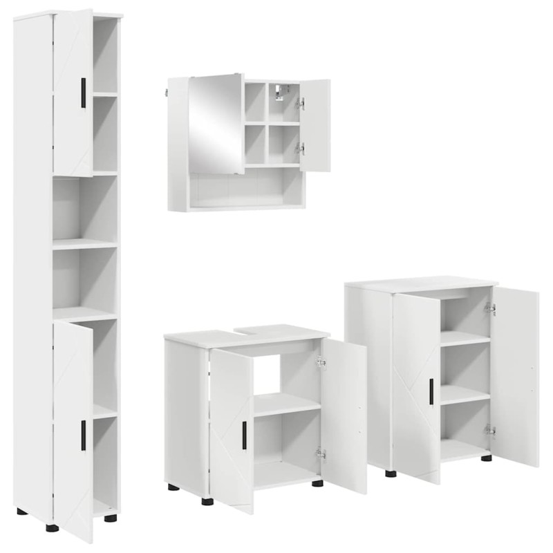 vidaXL Σετ Επίπλων Μπάνιου 4 τμχ. Λευκό 61 x 35 x 64 εκ.