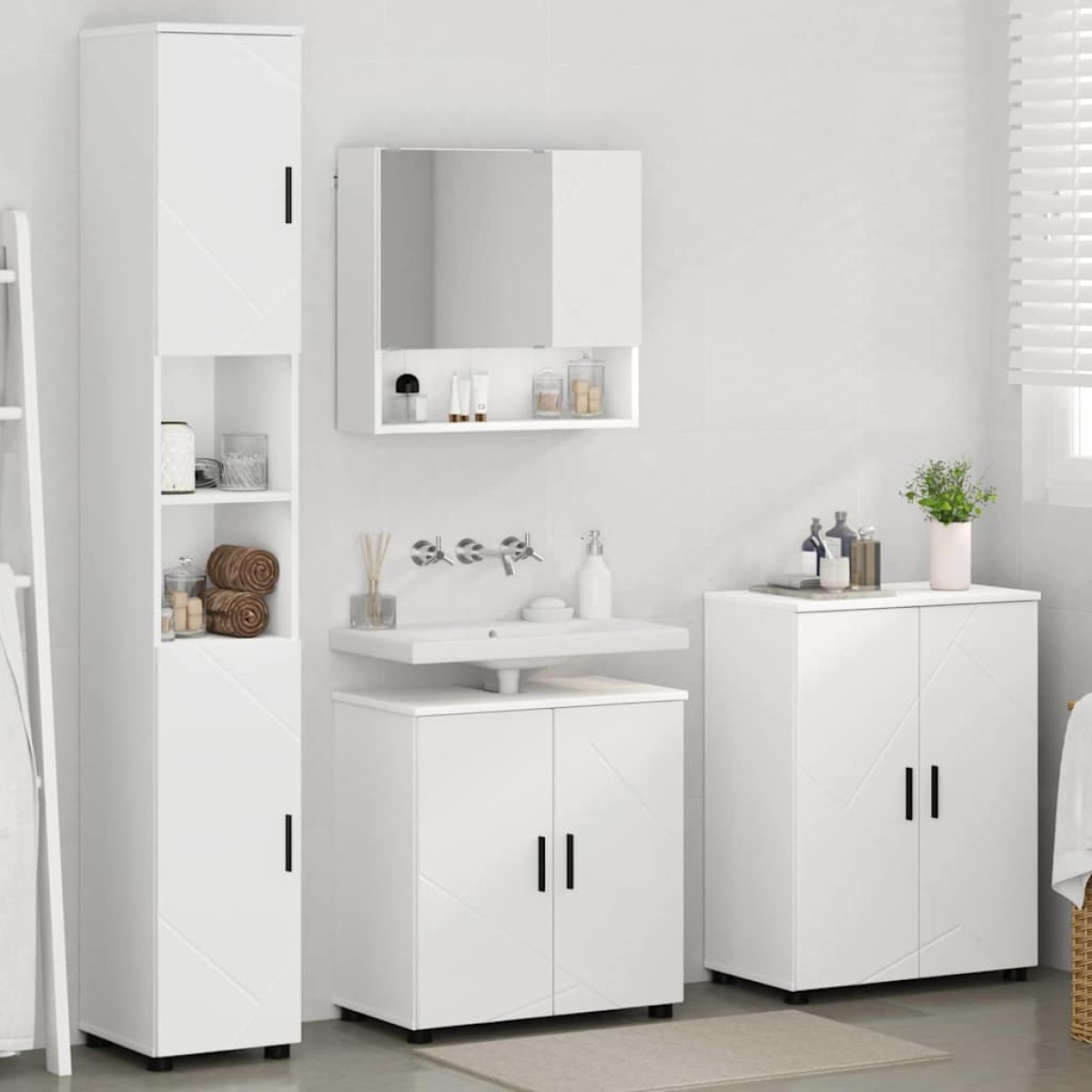 vidaXL Σετ Επίπλων Μπάνιου 4 τμχ. Λευκό 61 x 35 x 64 εκ.